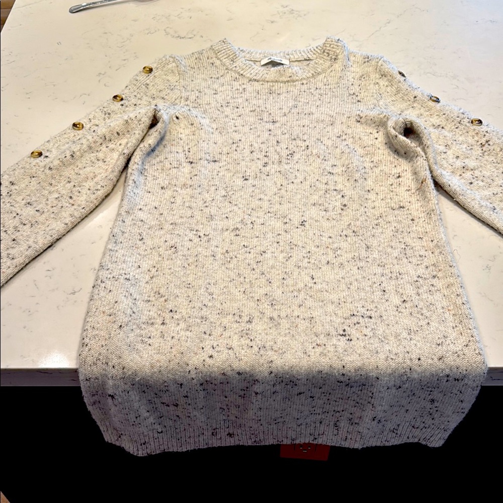 Madewell Cream Speckled Sweater Dress